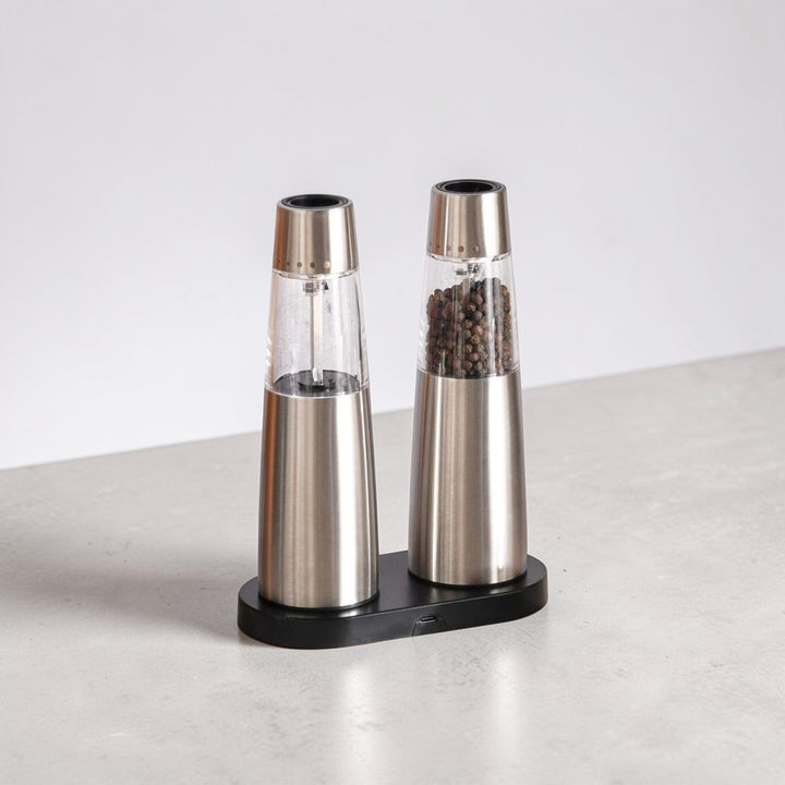 Stainless Steel Electric Pepper Mill Set Adjustable Coarseness - Lenila