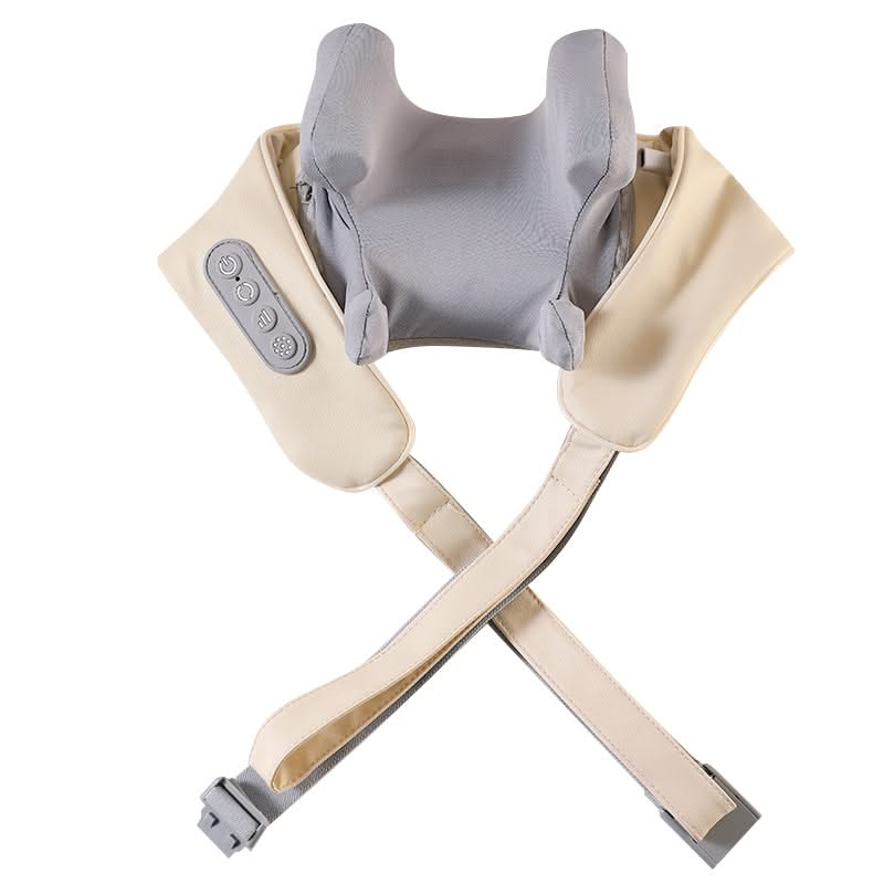 Cordless Heated Neck Massager Six Rotating Heads Remote Control