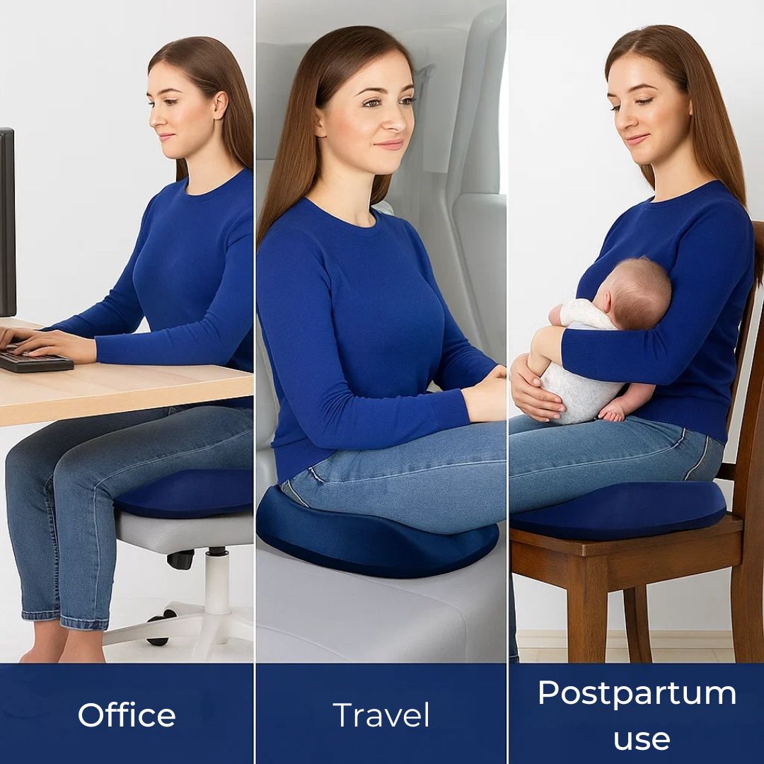 Memory Foam Seat Cushion with Center Opening and Washable Cover
