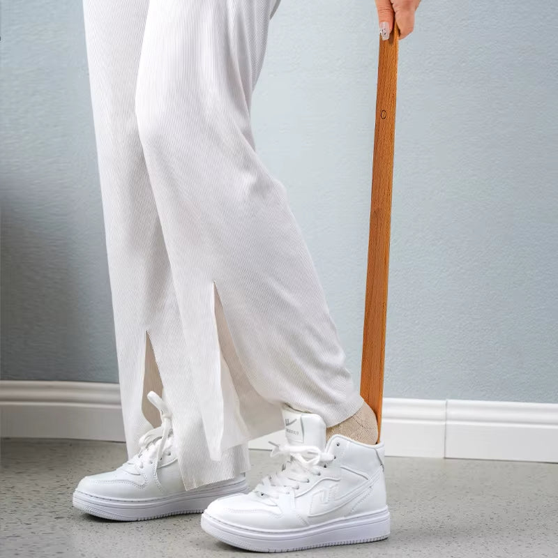 Extra Long Shoe Horn with Curved Smooth Surface and Comfortable Grip