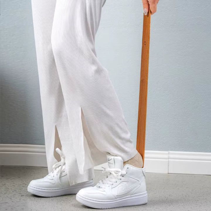 Extra Long Shoe Horn with Curved Smooth Surface and Comfortable Grip