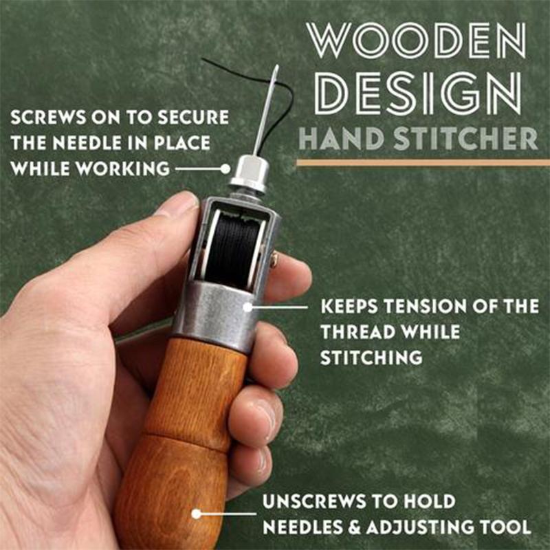 Hand Sewing Awl Kit with Stainless Steel Needles and Waxed Thread