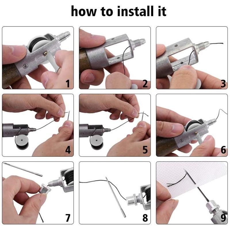 Hand Sewing Awl Kit with Stainless Steel Needles and Waxed Thread