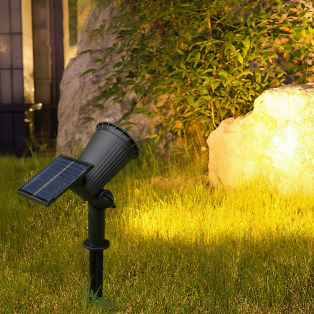 Outdoor Solar Landscape Spotlight with 9-Color LED Adjustable Head - Lenila