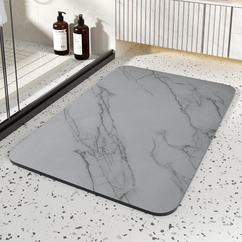 Absorbent Diatom Stone Bath Mat Non-Slip Rubber Base - Lenila