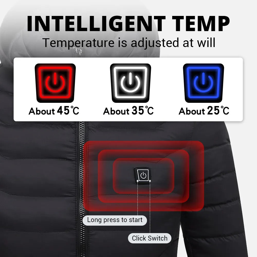 Heated Jacket Electric Warm Insulated Fit