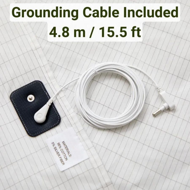 Grounding Bed Sheet Breathable Fabric with Detachable Cord