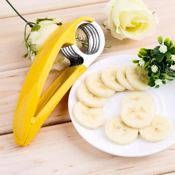 Handheld Banana Slicer Stainless Steel Blades Ergonomic Grip - Lenila