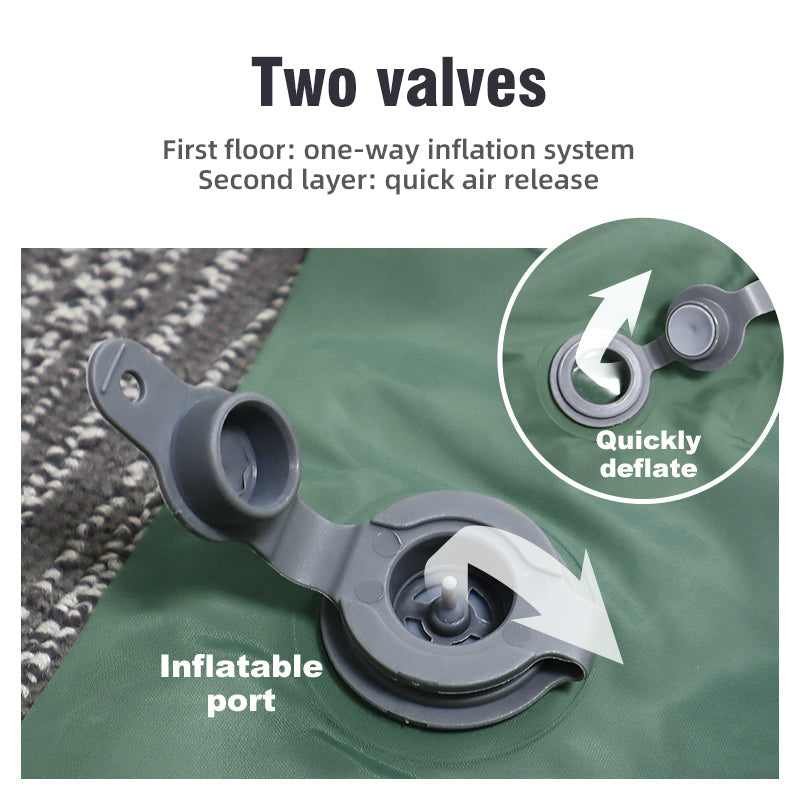 Double Self-Inflatable Air Mattress with Integrated Pillows Camping