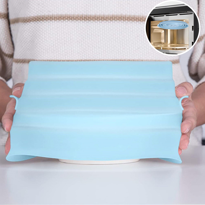 Collapsible Silicone Microwave Cover with Magnetic Storage and Steam - Lenila
