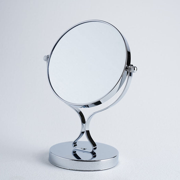 Silver Double Sided Bathroom Mirror 1x/3x Magnification