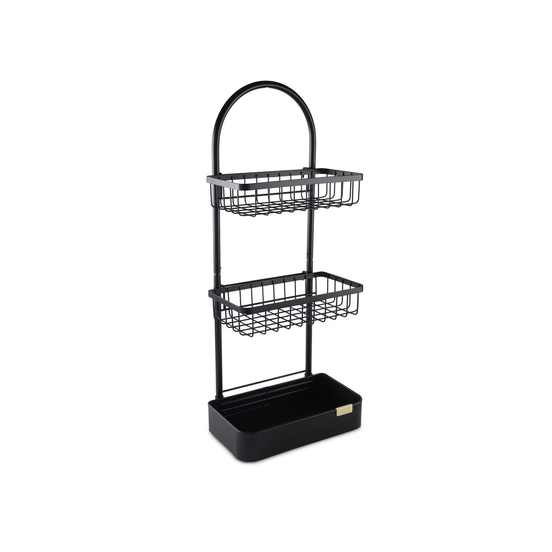 3 Tier Metal Shower Caddy Black Bathroom Organizer