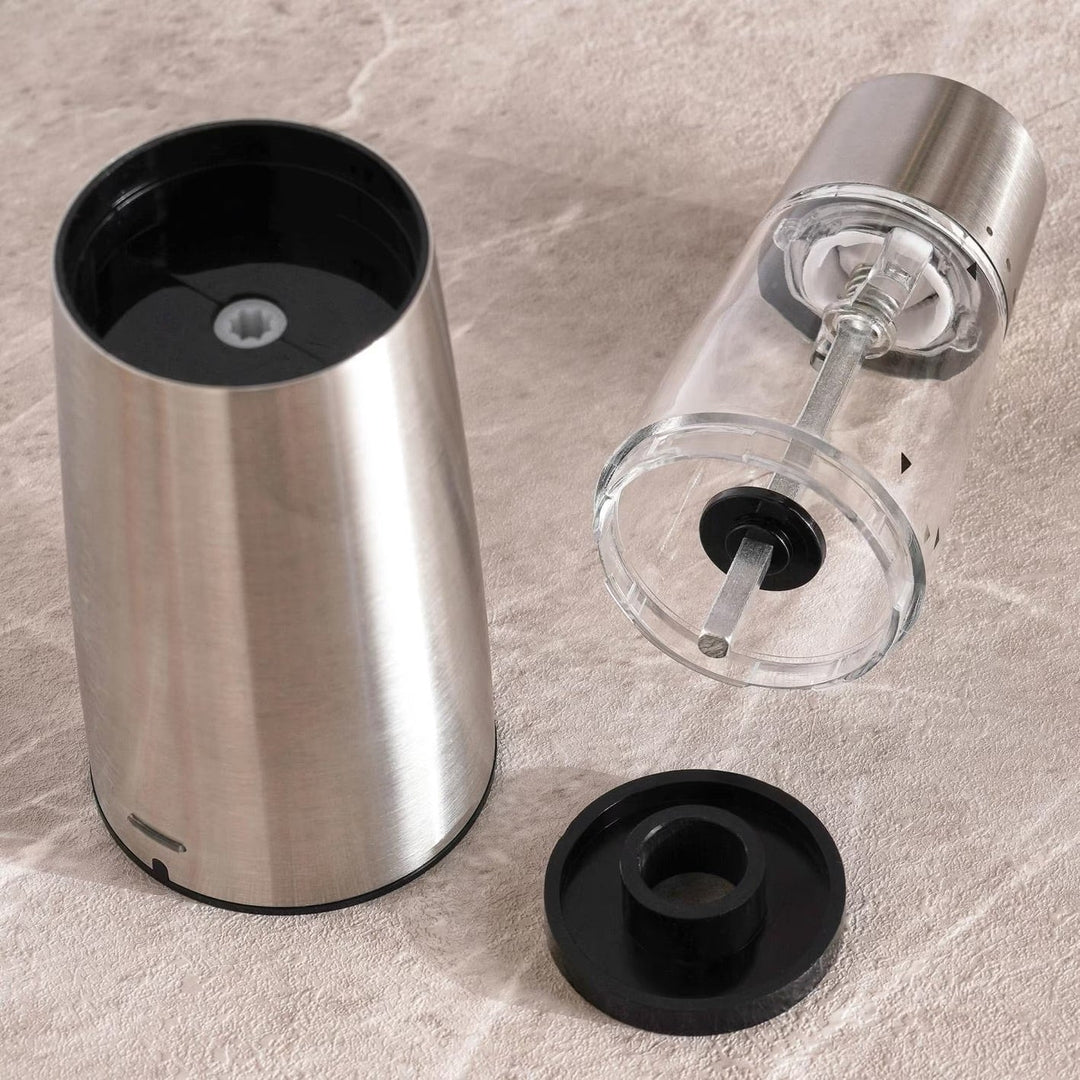 Stainless Steel Electric Pepper Mill Set Adjustable Coarseness