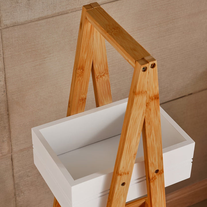 Bamboo 3 Tier Bathroom Shelf Compact Storage Rack