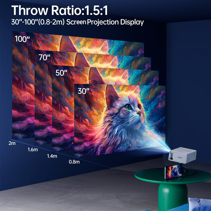Portable Mini Projector LED with Hdmi USB Connectivity Compact Design