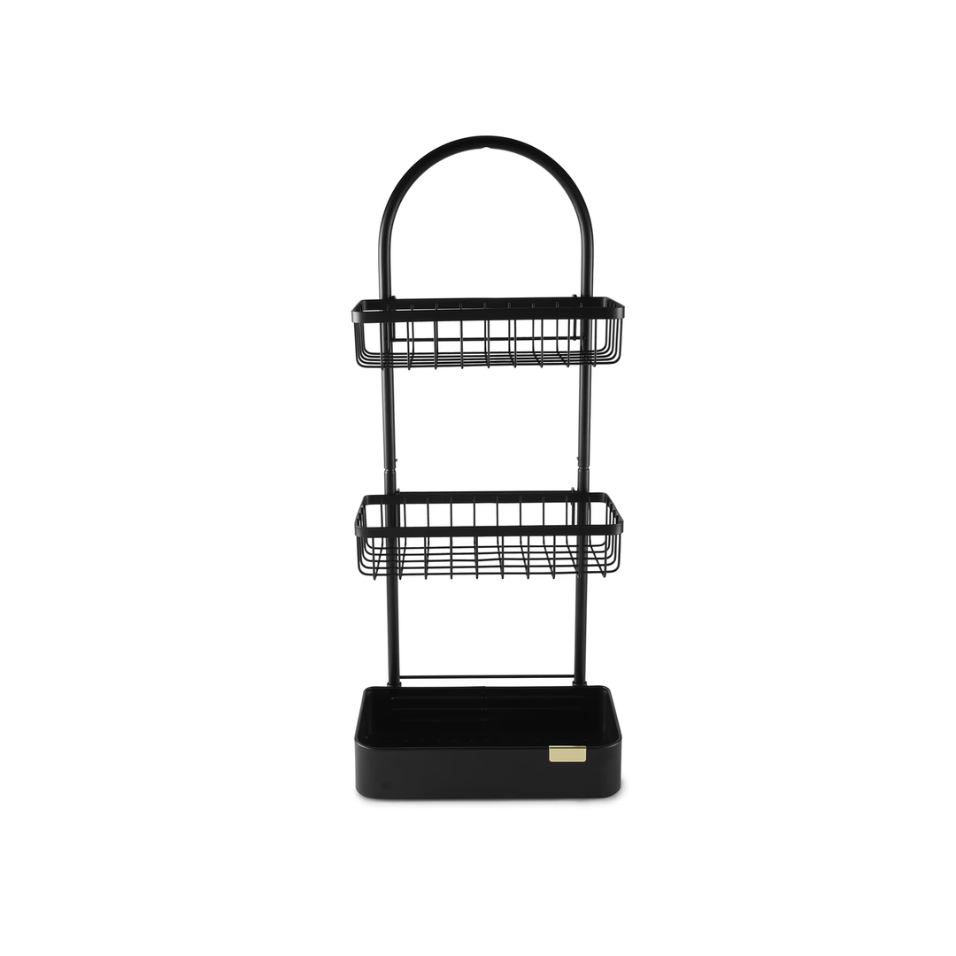 3 Tier Metal Shower Caddy Black Bathroom Organizer