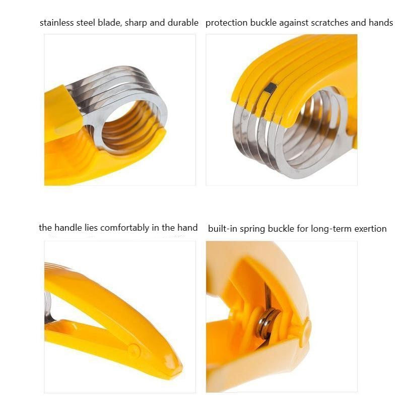 Handheld Banana Slicer Stainless Steel Blades Ergonomic Grip