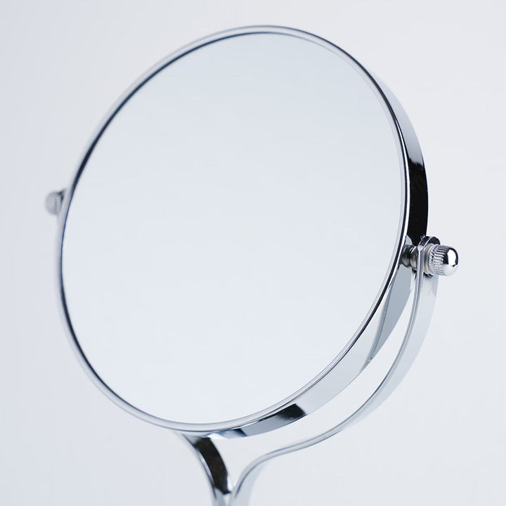 Silver Double Sided Bathroom Mirror 1x/3x Magnification