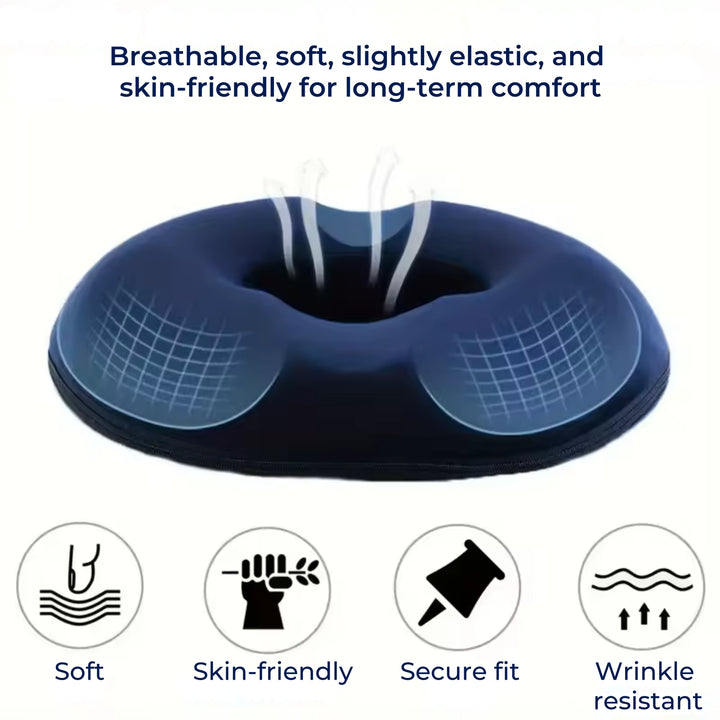 Memory Foam Seat Cushion with Center Opening and Washable Cover