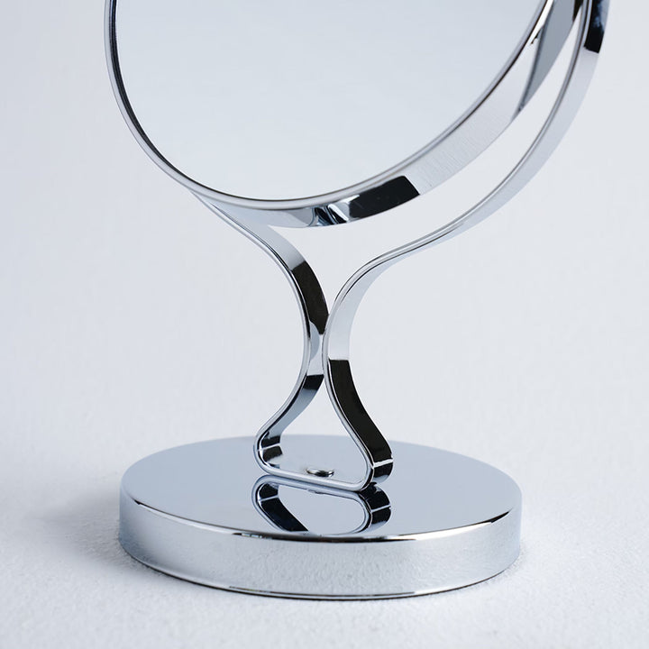 Silver Double Sided Bathroom Mirror 1x/3x Magnification