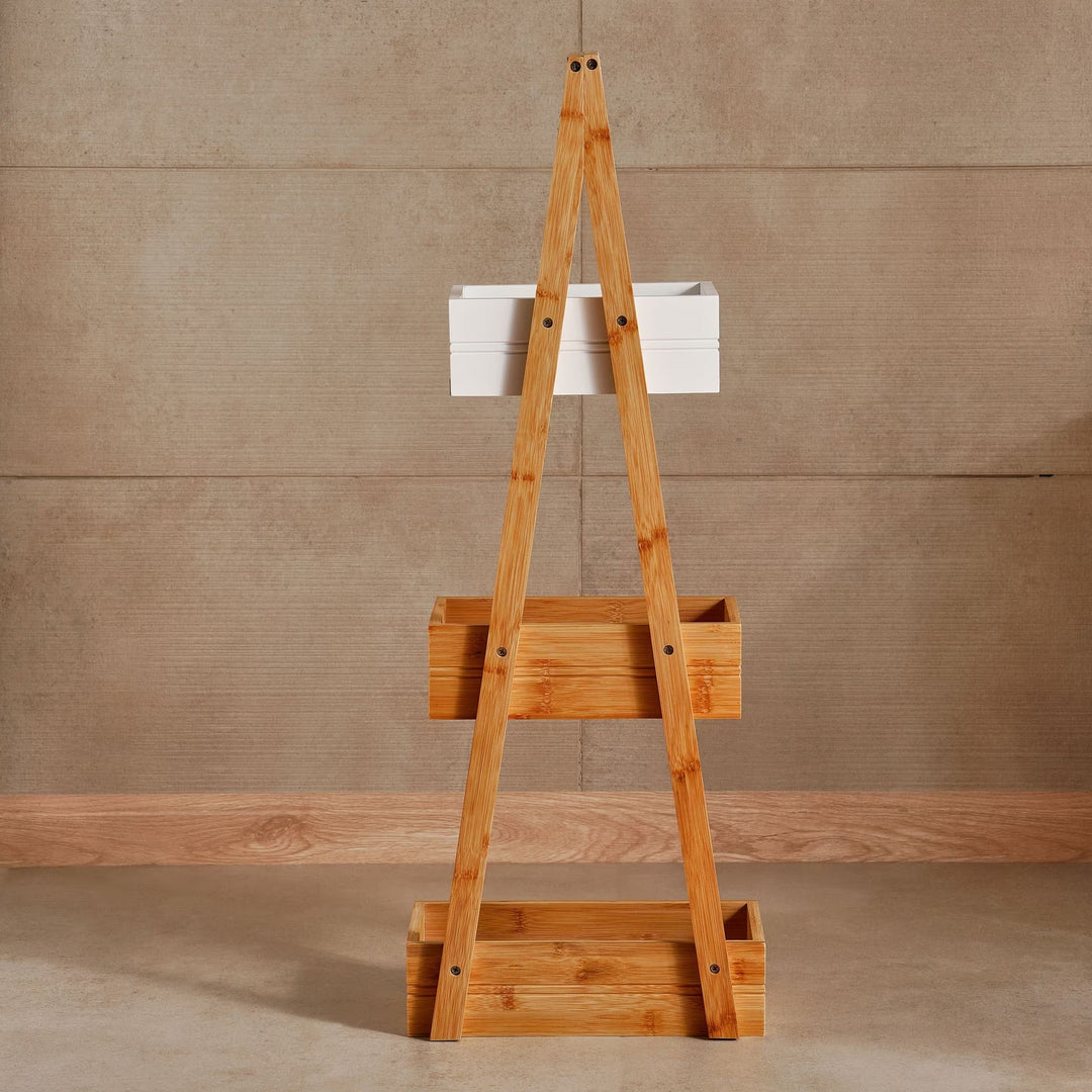 Bamboo 3 Tier Bathroom Shelf Compact Storage Rack