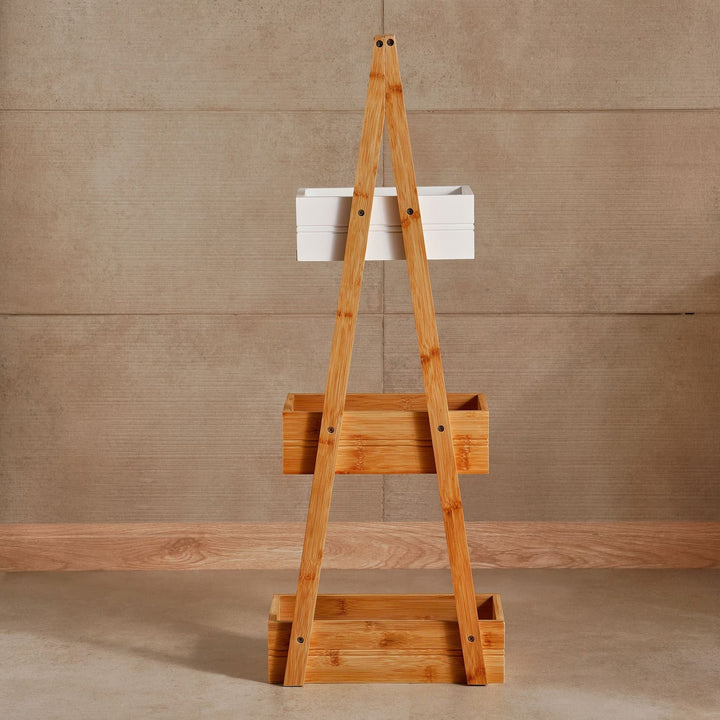 Bamboo 3 Tier Bathroom Shelf Compact Storage Rack