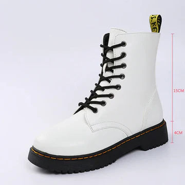 Womens Ankle Boots Lace-Up Side Zipper Low Block Heel