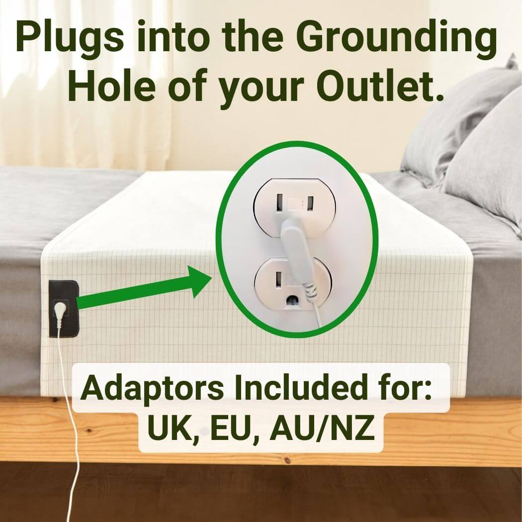 Grounding Bed Sheet Breathable Fabric with Detachable Cord