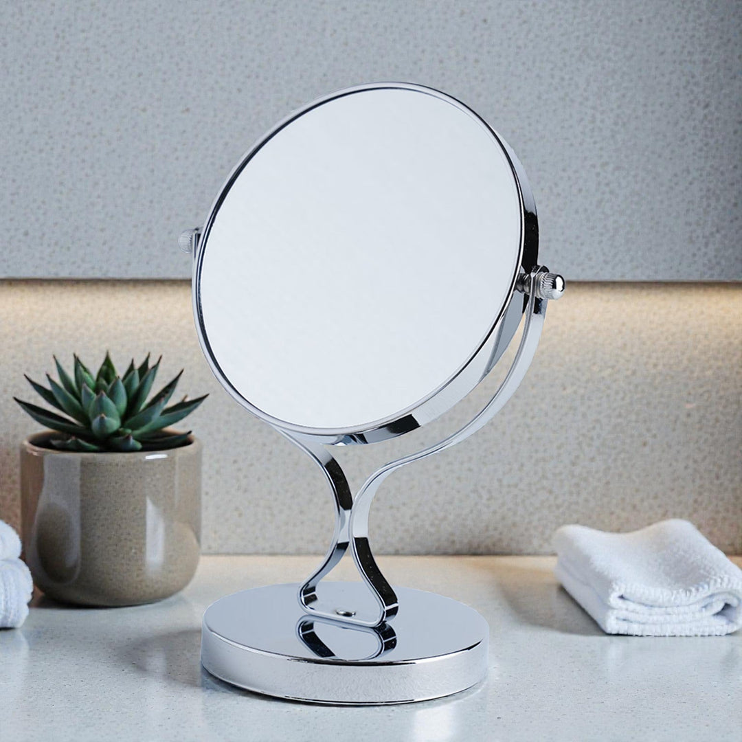 Silver Double Sided Bathroom Mirror 1x/3x Magnification - Lenila