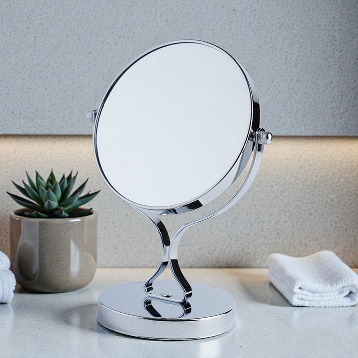 Silver Double Sided Bathroom Mirror 1x/3x Magnification - Lenila