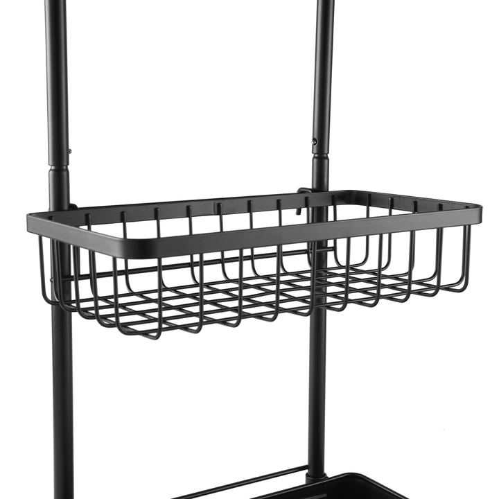 3 Tier Metal Shower Caddy Black Bathroom Organizer