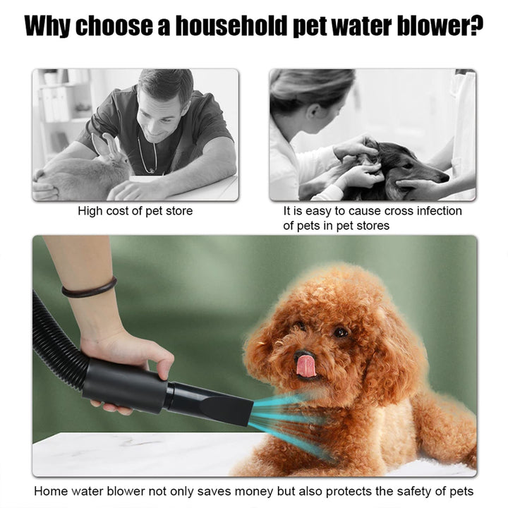 Pet Grooming Dryer Adjustable Heat Extended Flexible Hose