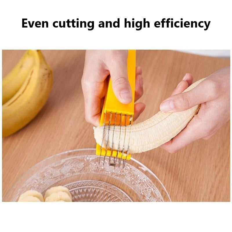 Handheld Banana Slicer Stainless Steel Blades Ergonomic Grip