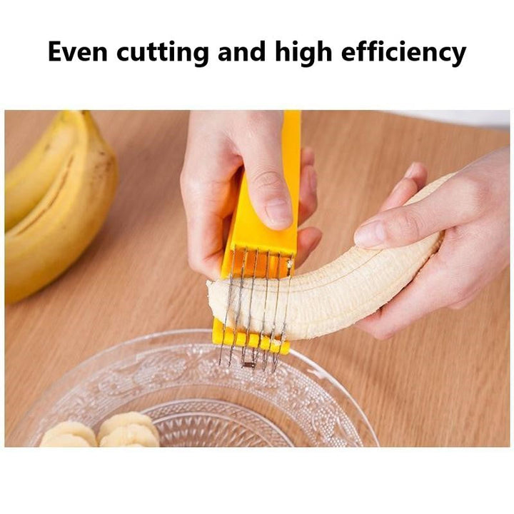 Handheld Banana Slicer Stainless Steel Blades Ergonomic Grip
