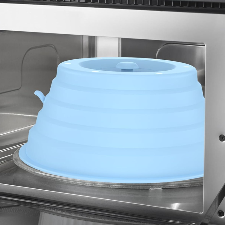 Collapsible Silicone Microwave Cover with Magnetic Storage and Steam
