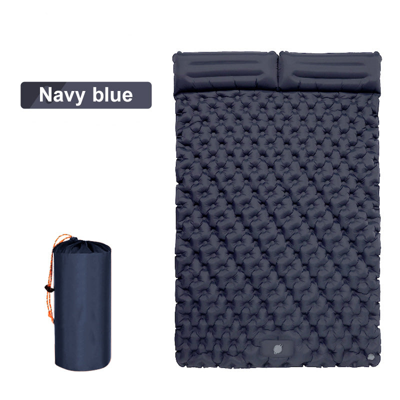 Double Self-Inflatable Air Mattress with Integrated Pillows Camping