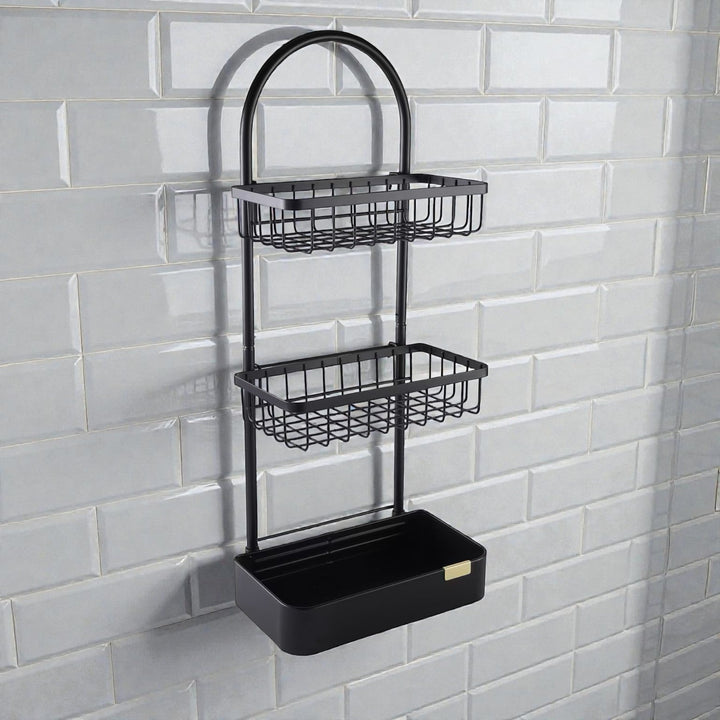 3 Tier Metal Shower Caddy Black Bathroom Organizer - Lenila