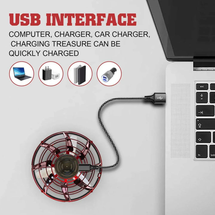 Gyroscopic Hand Spinner with LED Display Rechargeable Battery