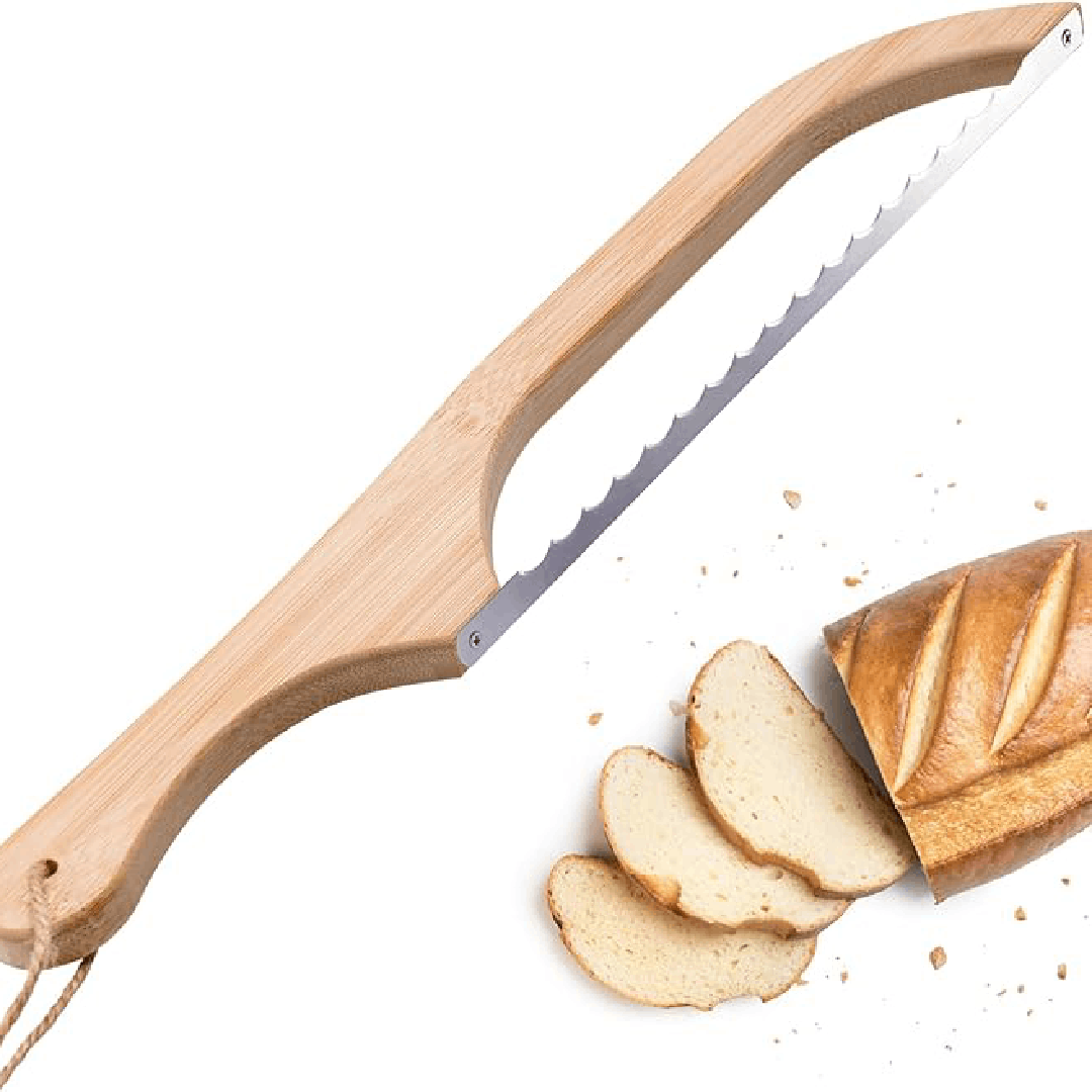 Unisex Serrated Bread Knife Stainless Steel Blade Textured Grip - Lenila
