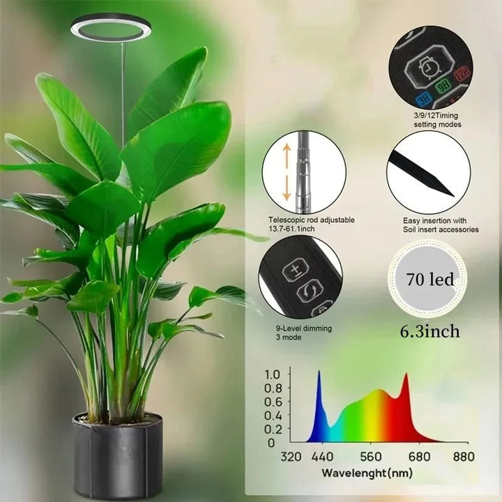 Full Spectrum LED Grow with Telescoping Stand Adjustable Brightness
