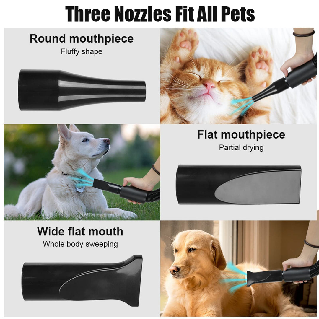 Pet Grooming Dryer Adjustable Heat Extended Flexible Hose