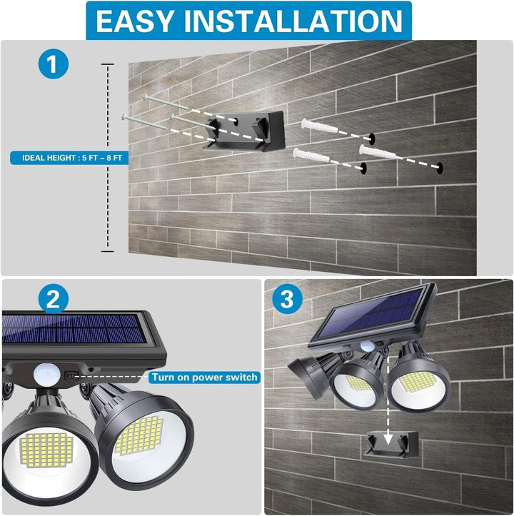 Outdoor Security Floodlight Solar Powered Motion Sensor