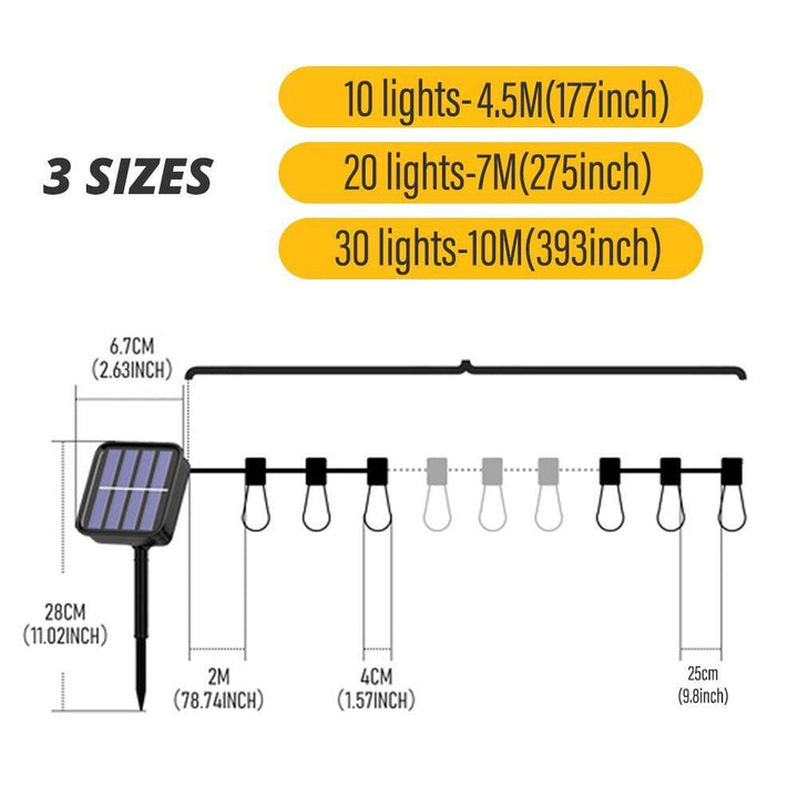 Solar Powered String Lights Outdoor Waterproof