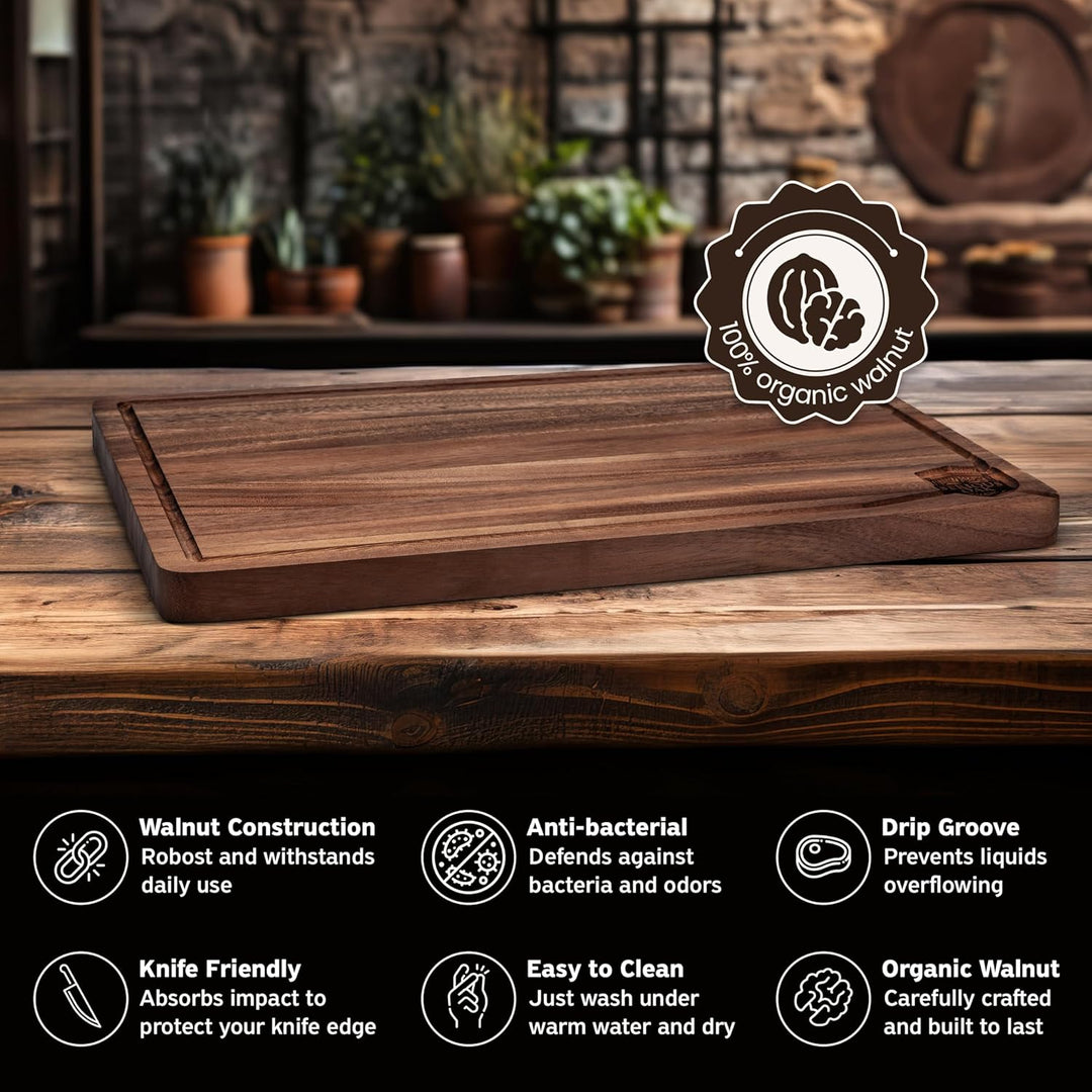 Wooden Cutting Board with Juice Groove