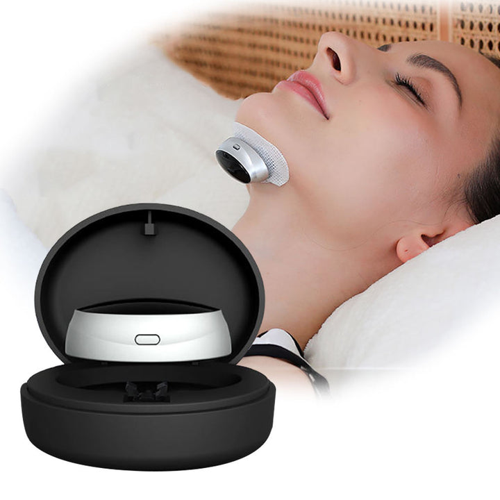 Anti-Snoring Device with Chin Pads and Adjustable Intensity