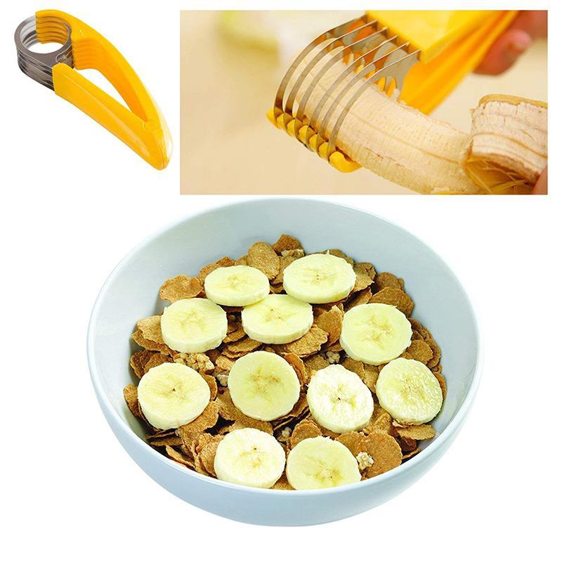 Handheld Banana Slicer Stainless Steel Blades Ergonomic Grip