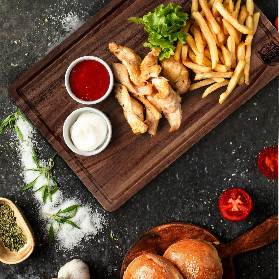 Wooden Cutting Board with Juice Groove