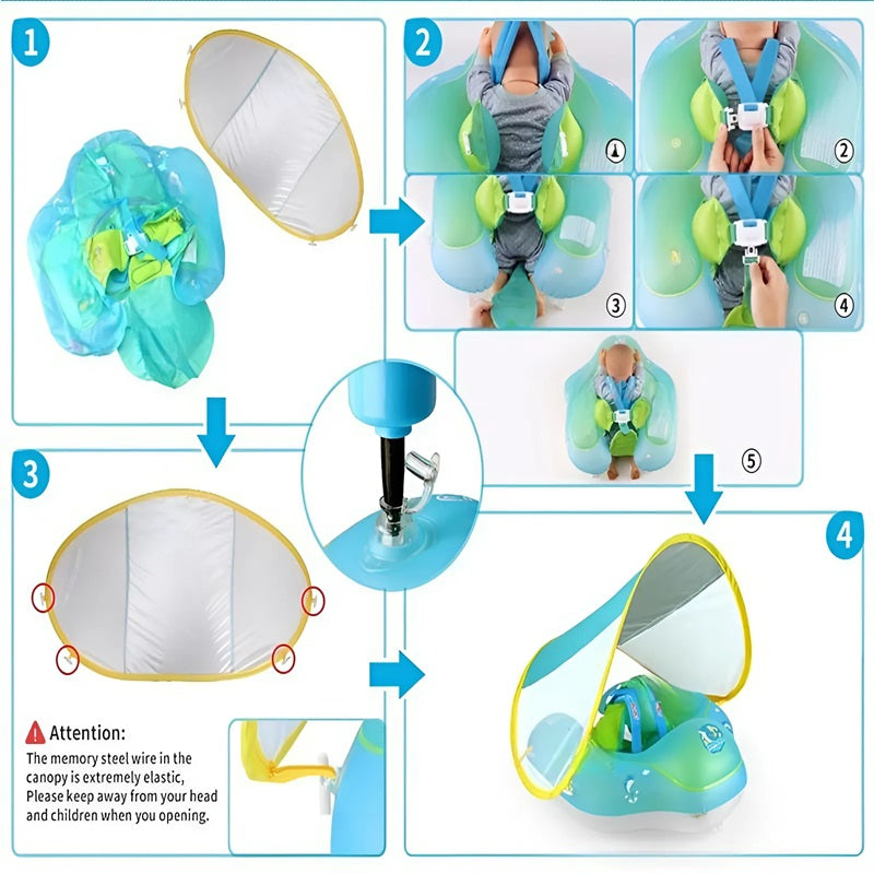 Baby Float with Removable Sun Shade