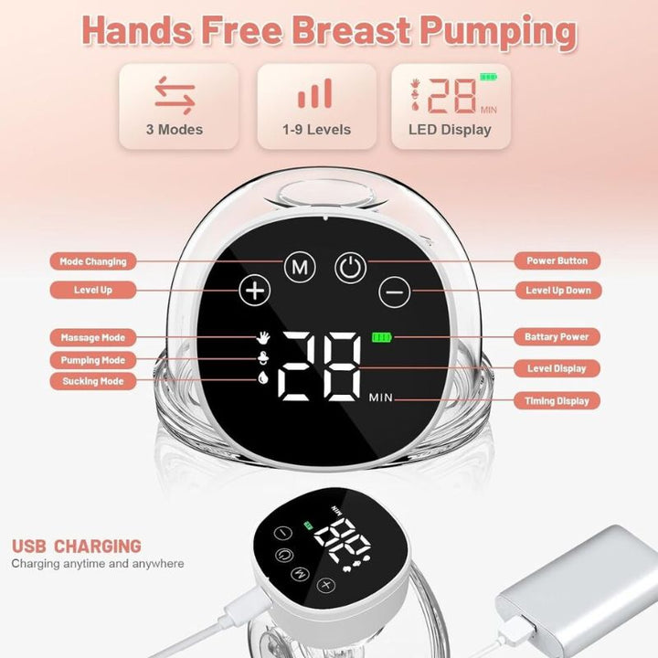 Wearable Electric Breast Pump Portable Hands
