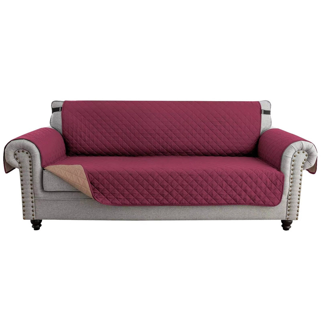 Reversible Sofa Cover Water Resistant Elastic Straps Pet Protector